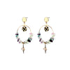 Angela D’Arcy Fluorite Hoop Earrings, Gold