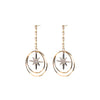 Angela D’Arcy Double Hoop Star Earrings, Gold & Silver