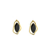 M Collection Black Statement Geo Earrings, Gold