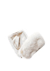 Serafina Collection Faux Fur Fingerless Gloves, White