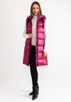 Frandsen Metallic Padded Hooded Gilet, Pink