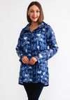 Serafina Heart Print Lightweight Raincoat, Navy