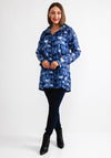 Serafina Heart Print Lightweight Raincoat, Navy