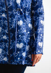 Serafina Heart Print Lightweight Raincoat, Navy