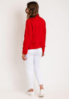 Serafina Collection Faux Suede Biker Jacket, Red