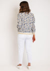 Serafina Collection Floral Bomber Jacket, Navy Blue