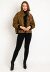 Serafina Collection One Size Leopard Print Short Jacket, Mustard