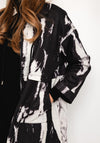 Serafina Collection One Size Abstract Print Long Jacket, Black