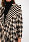 Serafina Collection Waterfall Houndstooth Knit Jacket, Black & Beige