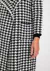 Serafina Collection Waterfall Houndstooth Knit Jacket, Black & White