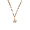 M Collection Clover Charm Link Necklace, Gold