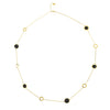 M Collection Long Black CZ Necklace, Gold