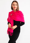 Serafina Cashmere Blend Pashmina & Brooch Gift Box, Fuchsia