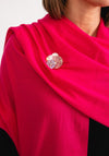 Serafina Cashmere Blend Pashmina & Brooch Gift Box, Fuchsia