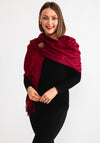 Serafina Cashmere Blend Pashmina & Brooch Gift Box, Wine