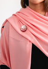 Serafina Cashmere Blend Pashmina & Brooch Gift Box, Rose Pink