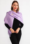 Serafina Cashmere Blend Pashmina & Brooch Gift Box, Lilac