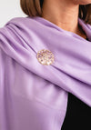 Serafina Cashmere Blend Pashmina & Brooch Gift Box, Lilac