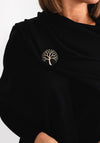 Serafina Cashmere Blend Pashmina & Brooch Gift Box, Black