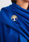 Serafina Cashmere Blend Pashmina & Brooch Gift Box, Royal Blue