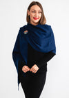 Serafina Cashmere Blend Pashmina & Brooch Gift Box, Marine Navy