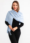 Serafina Cashmere Blend Pashmina & Brooch Gift Box, Baby Blue