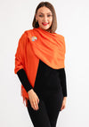 Serafina Cashmere Blend Pashmina & Brooch Gift Box, Orange