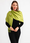 Serafina Cashmere Blend Pashmina & Brooch Gift Box, Green