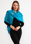 Serafina Cashmere Blend Pashmina & Brooch Gift Box, Turquoise