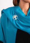 Serafina Cashmere Blend Pashmina & Brooch Gift Box, Turquoise