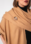 Serafina Collection Scarf and Brooch Gift Set, Camel