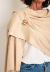 Serafina Collection Pashmina & Brooch Box Gift Set, Warm Beige