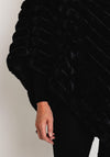 Serafina Collection One Size Faux Fur Poncho, Black