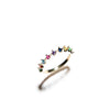 9 Carat Gold Multi Colour CZ Half Eternity Ring, Gold