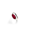 POM Ruby Ellipse Ring, Silver