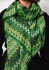 Serafina Collection Abstract Chevron Print Scarf, Green