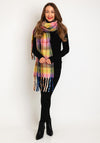 Serafina Collection Tartan Fringe Scarf, Pink