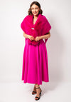 Serafina Collection One Size Faux Fur Shawl, Fuchsia Pink