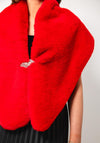 Serafina Collection One Size Faux Fur Shawl, Red