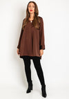 Serafina Collection Satin Blouse, Brown