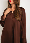 Serafina Collection Satin Blouse, Brown