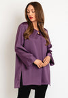 Serafina Collection Satin Blouse, Purple