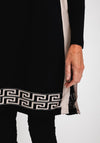 Serafina Collection Greek Print Mini Jumper Dress, Black & Beige