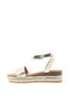 Zen Collection Platform Beaded Sole Sandals, Gold