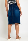 Serafina Collection Knee Length Skirt, Dark Wash Denim