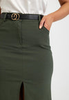 The Serafina Collection One Size Polly Midi Skirt, Khaki