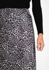 Serafina Collection One Size Leopard Print Maxi Skirt, Grey