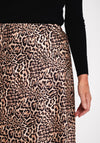 Serafina Collection One Size Leopard Print Maxi Skirt, Tan