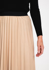 Serafina Collection One Size Pleated Maxi Skirt, Beige