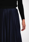 Serafina Collection One Size Pleated Knee Length Skirt, Navy